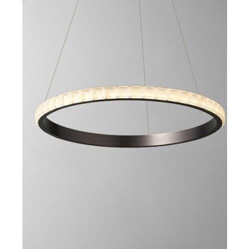 Dining Living Room LED Chandelier K9 Crystal Luxury Bedroom Hanging Light Modern Restaurant Stainless Steel Round Pendant Lamp