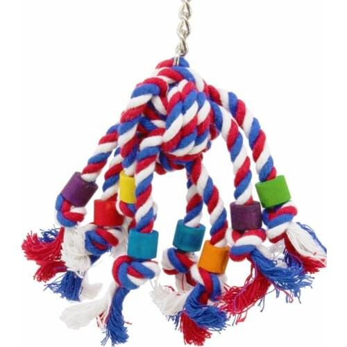 Parrot Toy Pet Bird Chew Rope Funny Bite Resistant Colorful Rope Creative Interactive Bird Cage Toy Bird Toy Claw Grinding Bird