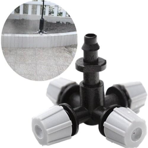 20PCS Grey Cross Misting Sprinkler With 1/4"Barb Connector Garden Irrigation Dripper Micro Sprayer Water Mist Nozzle For Garden