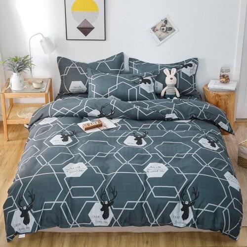 Elk Pattern Duvet Cover 210x240 Pillowcase 3Pcs,200x220 Quilt Cover Bed Cover,Cartoons Bedding Set Blanket Cover