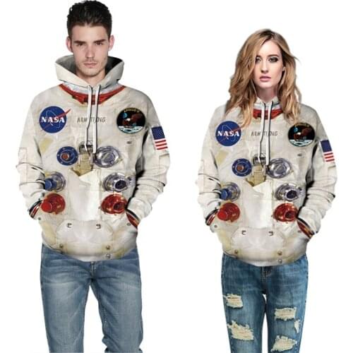 Family Matching Outfits Autumn Winter Spacesuit Sky Print Hoodie Parent Child Sports Pullover Father Mother Kid Boy Girl Clothe