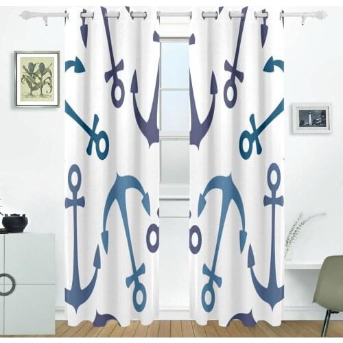 Anchor Curtains Drapes Panels Darkening Blackout Grommet Room Divider for Patio Window Sliding Glass Door 55x84 Inches