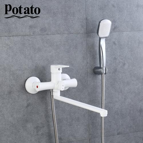 Potato Bathroom Shower Faucet Single Handle Wall Mounted Hot and Cold Water With Shower Head p22270