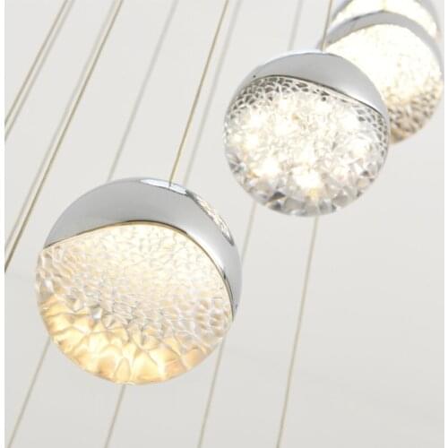 Modern Glass cyrstal Pendant Lights for Living Room Stair Hotel Loft Dining Room Art De Hanging Lamp Kitchen pendant lamp lustre