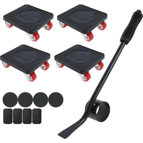 400KG Heavy Duty Furniture Lifter Transport Mover Lifter Slides Wheel Easy Furniture Mover Tool Set Wheel Roller Bar Hand Tools