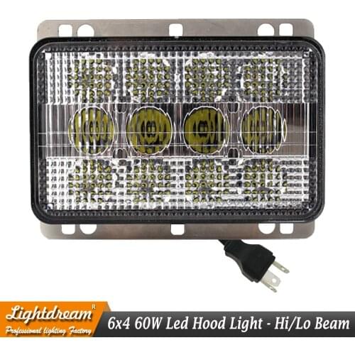 John Deere 5D-7030 Series LED Hood Light Hi/Lo beam with H4 Plug with Mounting Bracket and Stainless Steel Hardware x1pc