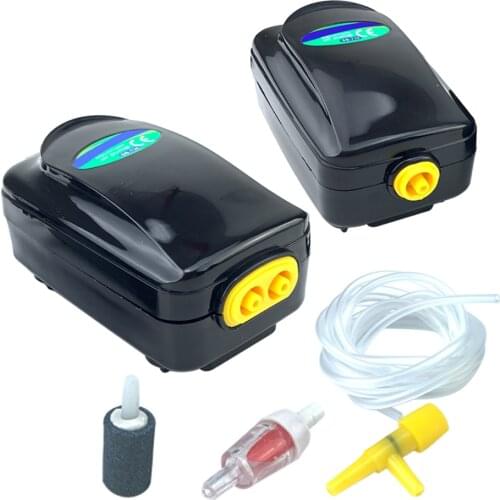 Quiet Aquarium Air Pump Silent Double Ajustable Fish Tank Oxygen Pump Air Compressor Aerator Pump luftpumpe Air stone 220v 3W