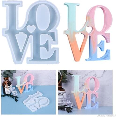 Free Shipping LOVE Ornaments Epoxy Resin Mold Home Decorations Silicone Mould DIY Crafts Jewelry Casting Tool au2 21 wholesales