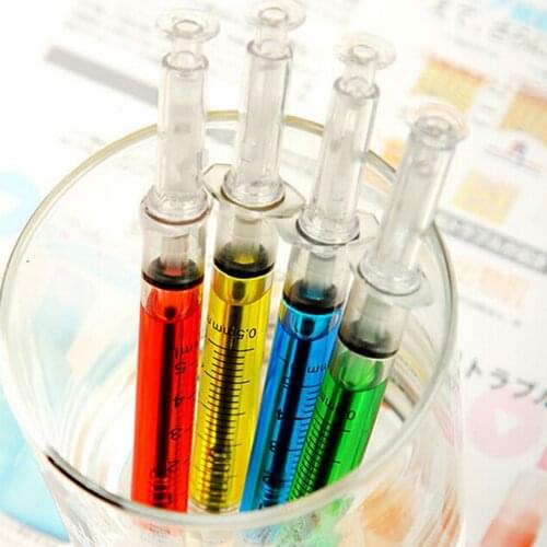 Funny Plastic Syringe Pens Gifts For Teachers Papeleria Kawaii Nurse Pen Kawaii School Supplies 10pcs/lot