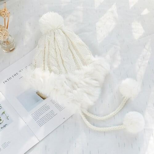Woolen hat women Lei Feng hat ear protection warm rabbit fur beanie