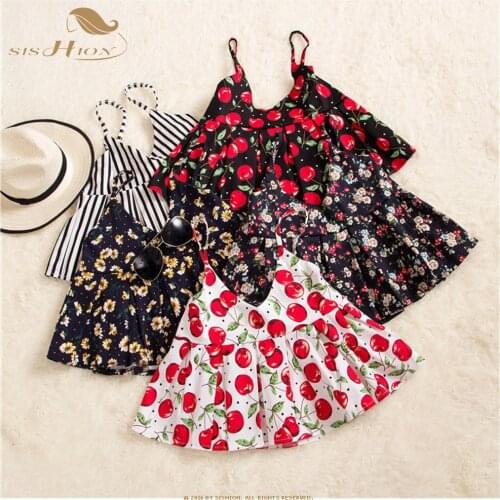 SISHION Cotton Spaghetti Strap Top VT0005 Women Summer Beach Lemon Cherry Floral Print Short Crop Tops
