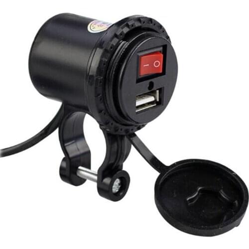 1Pcs USB Motorcycle Cigarette Lighter Socket Plug Waterproof Switch Motorcycle 12V Socket Motorbike Phone Charger Adapter