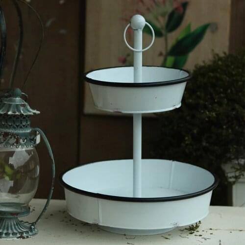 2-layer Metal Storage Tray Dessert Fruit Cake Candy Snack Plate Jewelry Display Plate Luxury Home Desktop Decor Tray