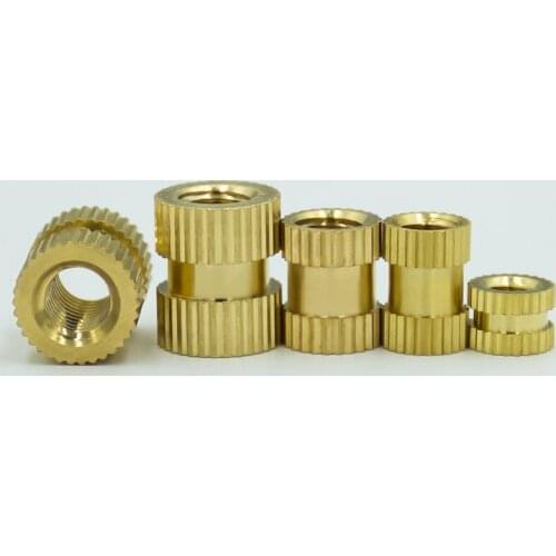 20pcs M3 M4 injection-molded brass nuts insert knurled hot melt hot pressing nut 5.5mm-6mm outer diameter 4mm-20mm long