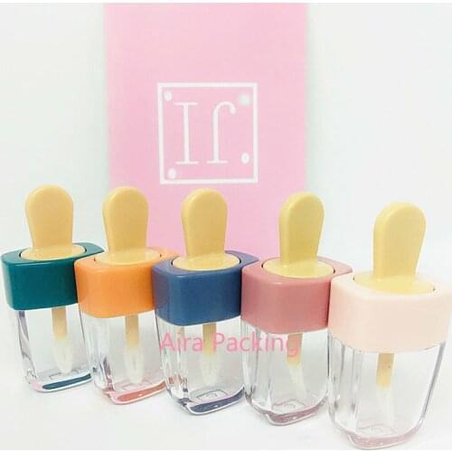 50pcs/lot 4.5ML Cute Lovely Lip Gloss Packing Tube Plastic Empty Liquid Lipstick Refillable Bottle DIY Elegant Lip Beauty Tool