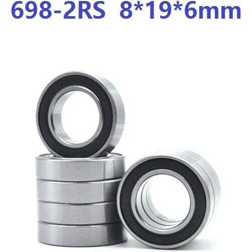 500pcs/lot 698RS 698-2RS 698 2RS RS 8*19*6mm Rubber sealed deep groove ball bearings bearing 8x19x6 mm
