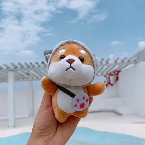 Cartoon cute plush dolls keychain Shiba Inu dog backpack pendant car keychain stuffed animals toys for children