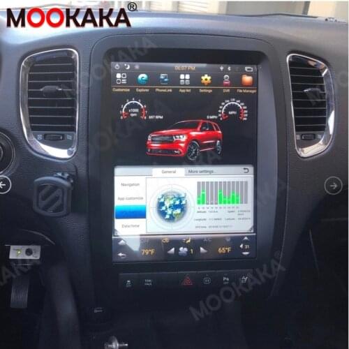 For Dodge Durango 2012+ Tesla style Android 9.0 car GPS Navigation radio tape recorder headunit Multimedia player
