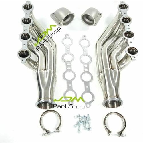 FOR LS1 LS6 LSX GM V8 Turbo Exhaust Header Manifold + 2 x Elbows T3 T4 TO V Band 3.0