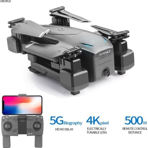 EBORUI S176 RC GPS Drone 4K Dual Cams 5G WiFi FPV Drone Optical Flow Positioning RC Quadcopter with GPS + Carry Case Gift Toy