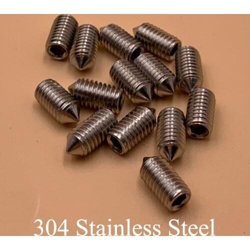 M6 M10 M6*35/40/45/50 M10*25/30/35/40 304 Stainless Steel DIN914 Inner Hex Hexagon Socket Allen Head Grub Cone Point Set Screw