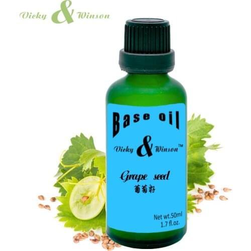 Vicky&winson Grape seed oil 50ml Delay Ageing ageless products body elastic oil SPA massage facial oil essential oils VWJC10