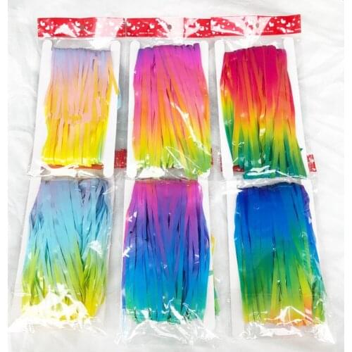 Metal Wire Foil Tassel Ribbon Photo Booth Props Birthday Wedding Holiday Celebration Party Decoration