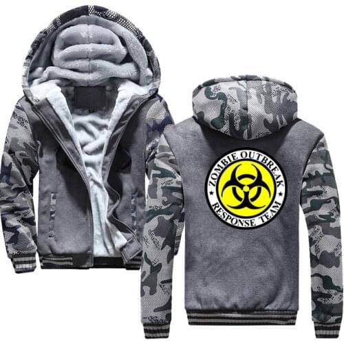 Details about Fashion Logo Zombie Skateboard 2019 winter warm thick wool wool Harajuku mens hoodie thick jacket