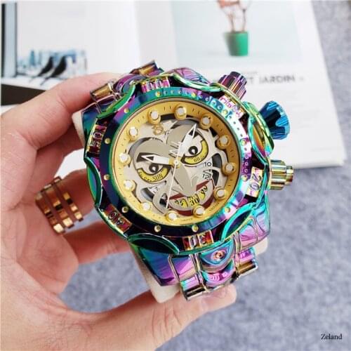 Luxury Brand Undefeated INVICIBLEl Reserve Venom DC Comics Joker tainless Steel 52mm Men Quartz Watch Reloj Hombres