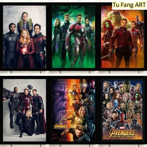 Wall Art Canvas Painting Marvel Movie Avengers 4 Posters and Prints Nordic Home Decor Pictures for Living Kids Room Decoration