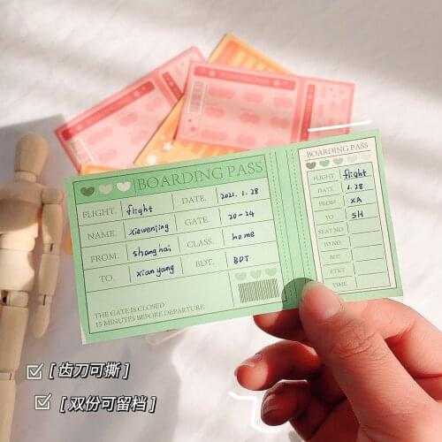 2021 New freeshipping notebook Memo Notepad Air travel boarding pass diary sticky notes diy kawaii decoration planner stationery