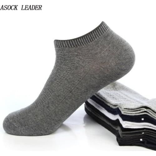 2018 Spring&Summer New Plain Mens Ankle Socks Fashions Cotton Short Socks Breathable Comfortable 5 Pairs / lot
