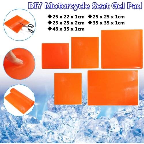 5 Size Orange Motorcycle Seat Gel Pad Shock Absorption Mat Motorbike Scooter Comfortable Soft Gel Cushion DIY Modified Seat Pads