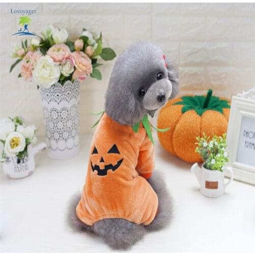 2017 Autumn Winter Keep Warm Cute Cotton Pet Dog Clothes Halloween Style Pumpkin Cosplay Clothes Jacket For Small Dog Teddy Chih