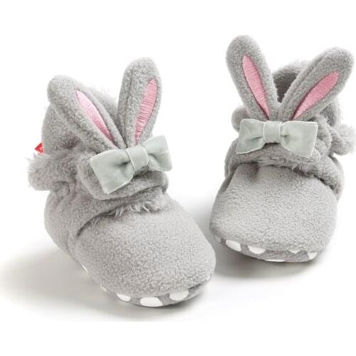 Booties Baby Socks Shoes Girl Winter Warm Cute Rabbit Ear Toddler Prewalkers Soft Anti-slip Infant Newborn Crib Crawl Shoes