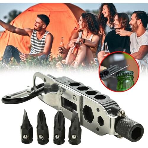 Portable Mini Screwdriver Multifunctional Keychain EDC Camping Corkscrew Stainless Steel Pocket Tools For Wilderness Survival