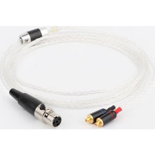 Preffair 8Cores Silver Plated Upgraded cable with 4Pin mini xlr female plug to MMCX Female plug HIFI