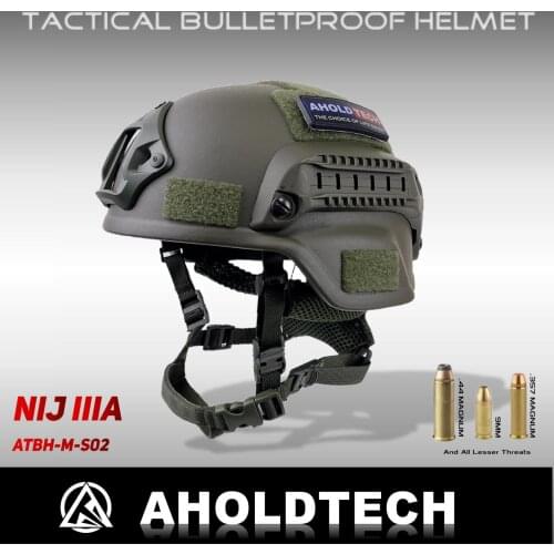 Aholdtech Genuine ISO NIJ IIIA ACH ARC Rails MICH Mid Cut Style Bulletproof Ballistic Helmet For Army Combat Police Airsoft