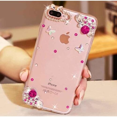 Bling Rhinestone Diamond Case For iphone 11 12 pro mini XR Xs Max Luxury Bling DIY Shell Soft Phone Case For iPhone 6S 7 8 Plus