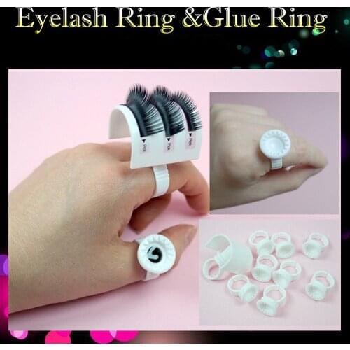 Retail 10pcs/lot New Smart Ring Individual Eyelash Extension Disposable Glue Ring Adhesive Holder