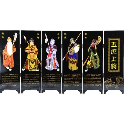 Screen Folding Screens 6 Joined Panels Decorative Painting Wood Byobu Chinese Tradition Figure Romance