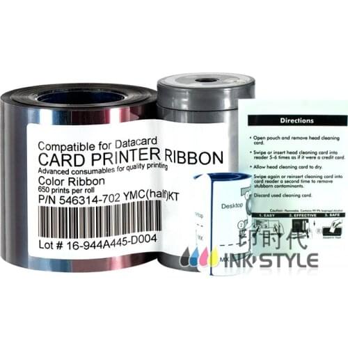 Compatible Datacard 546314-702 ymcKT Color Ribbon 650prints use in SP30 ID Card Printer