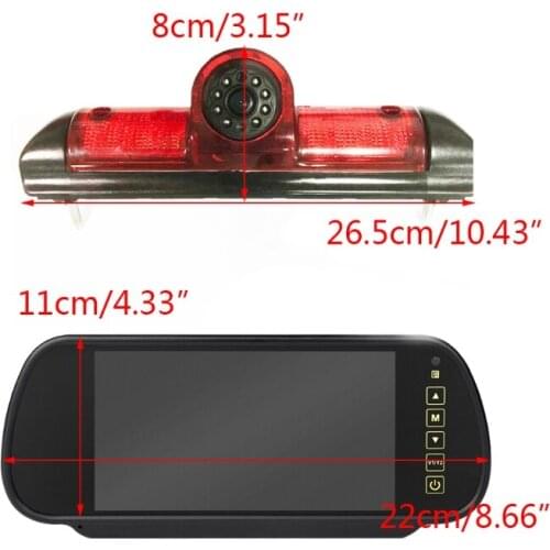 LED IR Brake Light Rear View Reversing Parking Camera & 7 Inch Monitor Kit for Fiat Ducato For Citroen Relay for Peugeot Boxer