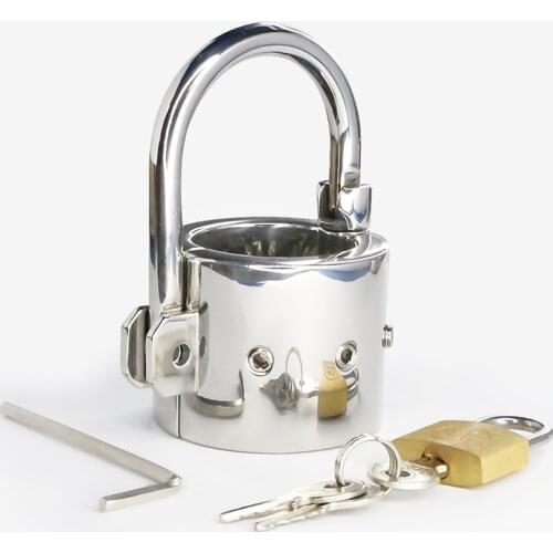 Stainless Steel Heavy Scrotum Ball Stretchers Metal Locking Pendant Weight Toy CBT BDSM Chastity Device Torture Sex Toys For Men