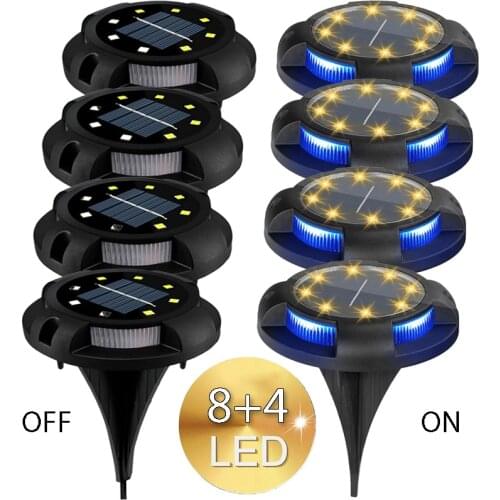 8 Leds Solar Lamp Outdoor Waterproof Garden Street Lightsolar Courtyard Lawn Landscape Decorative Pathway Lights
