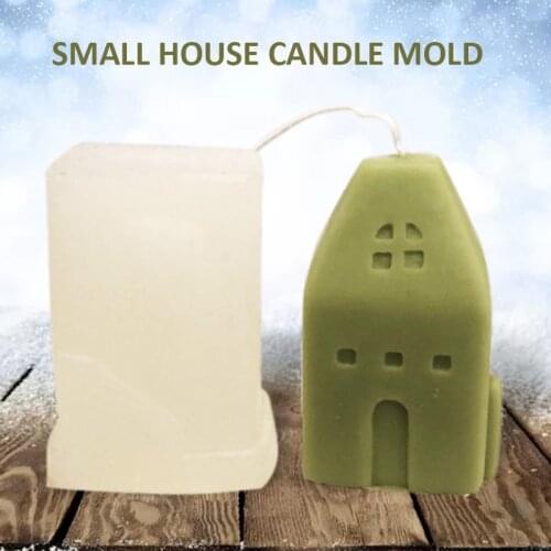 Small House Shape Silicone Candle Mold Creative Scented Candle DIY Making Mould Crafts Sugar Chocolate Making Little House Mold