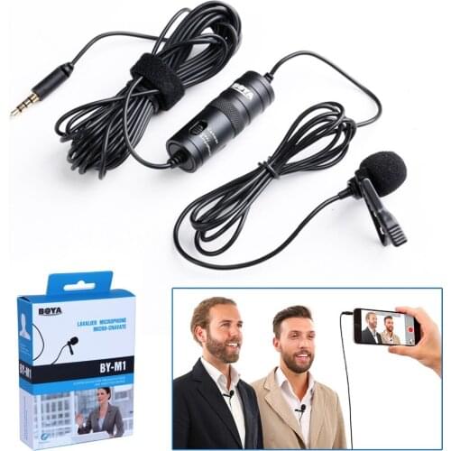 BOYA BY-M1 Omnidirectional Camera Lavalier Condenser Microphone Mic for Canon Nikon Sony DSLR Cameras and IOS iPhone Smartphones