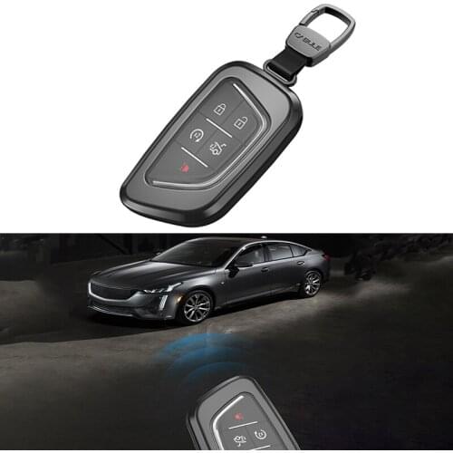 For Cadillac CT4 CT5 Aluminum Alloy TPU FILM Key Protector Decoration Accessories Car Keychain Shell