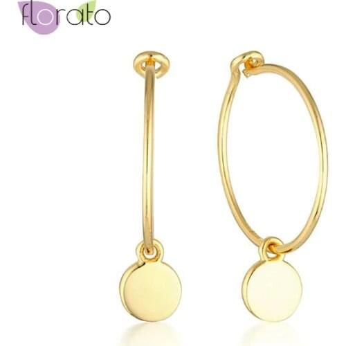 High Quality 925 Sterling Silver Lightweight Hoop Earrings for Women Simple Gold plated Round Circle Earrings Fashion Jewelry