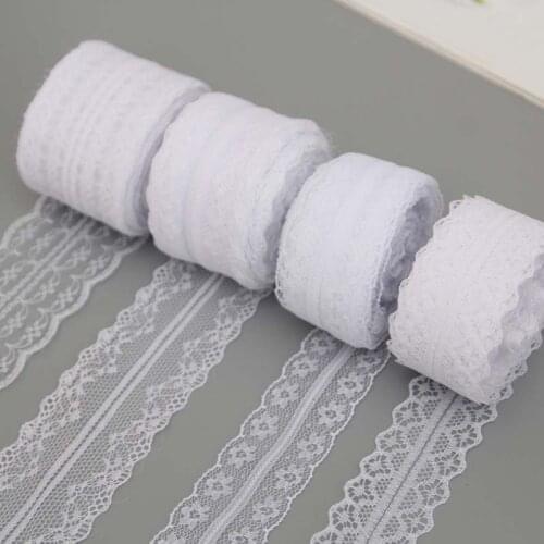 10Meter/roll White Embroidered Lace Net Ribbons Fabric Trim DIY Sewing Handmade Craft Materials Clothes Sewing Accessories